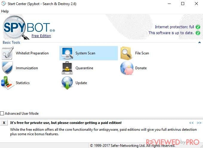 spybot scan system