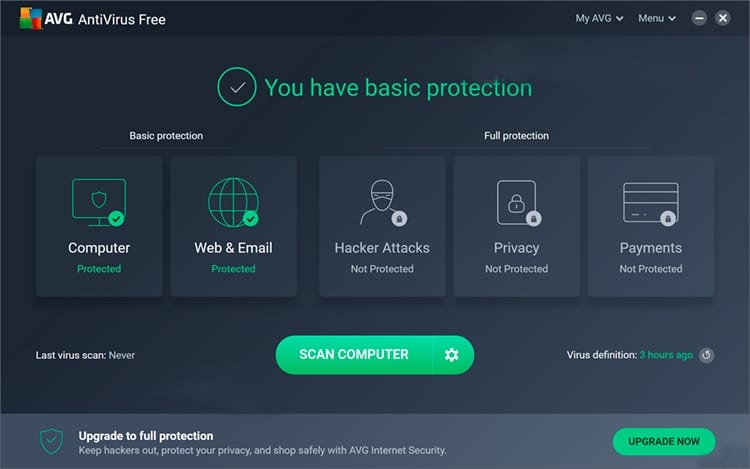 avg antivirus protection basique