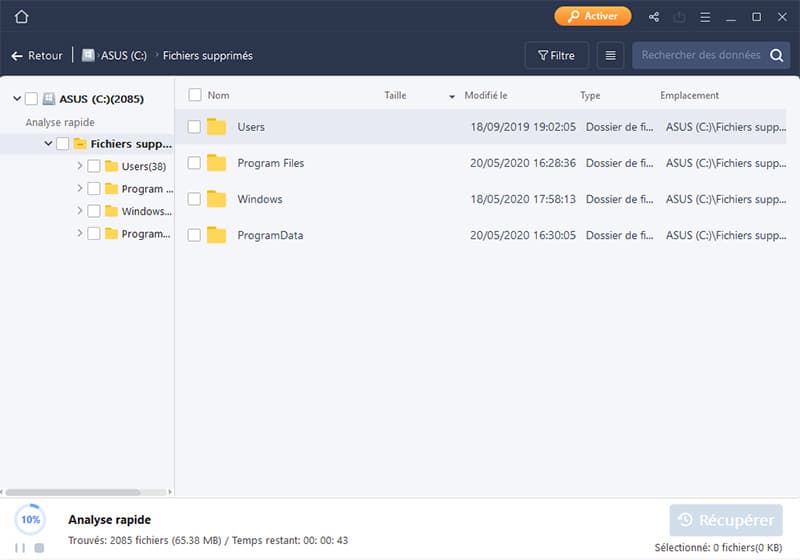 analyse rapide disque easeus