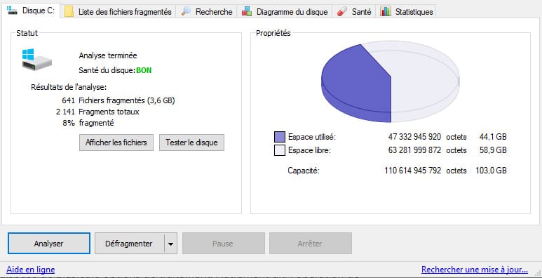 defraggler analyse disque avis