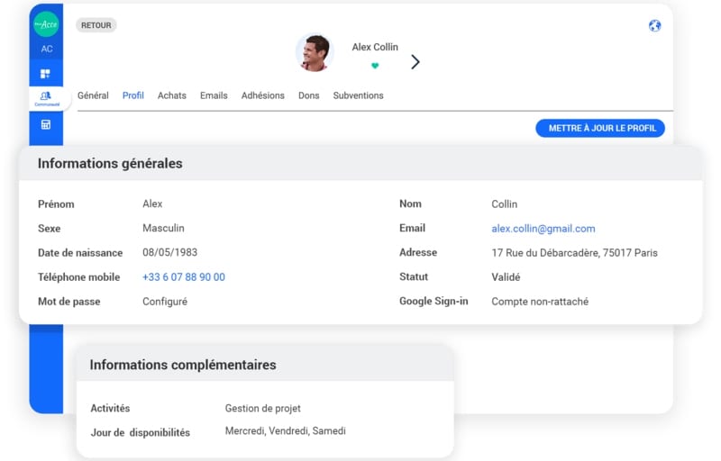 fiche profil assoconnect