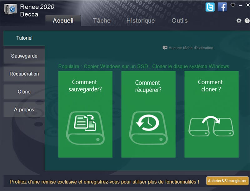 interface fonctionnalites renee Becca