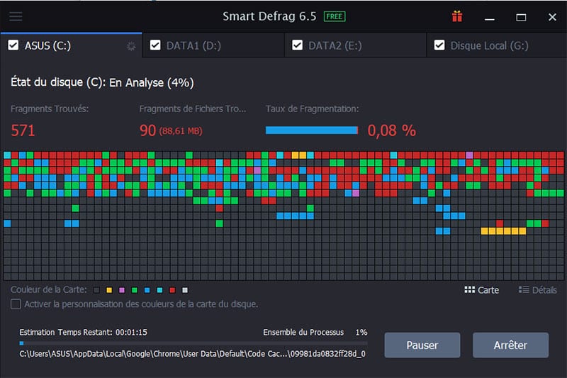 smart defrag analyse