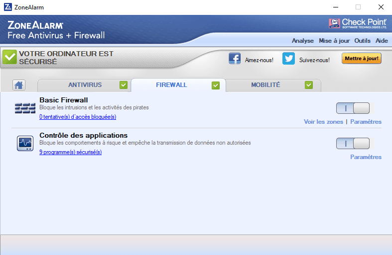 zonealarm firewall avis
