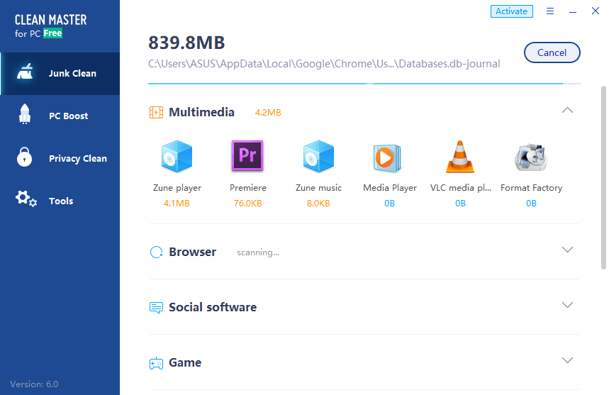 cleanmaster interface ergonomique