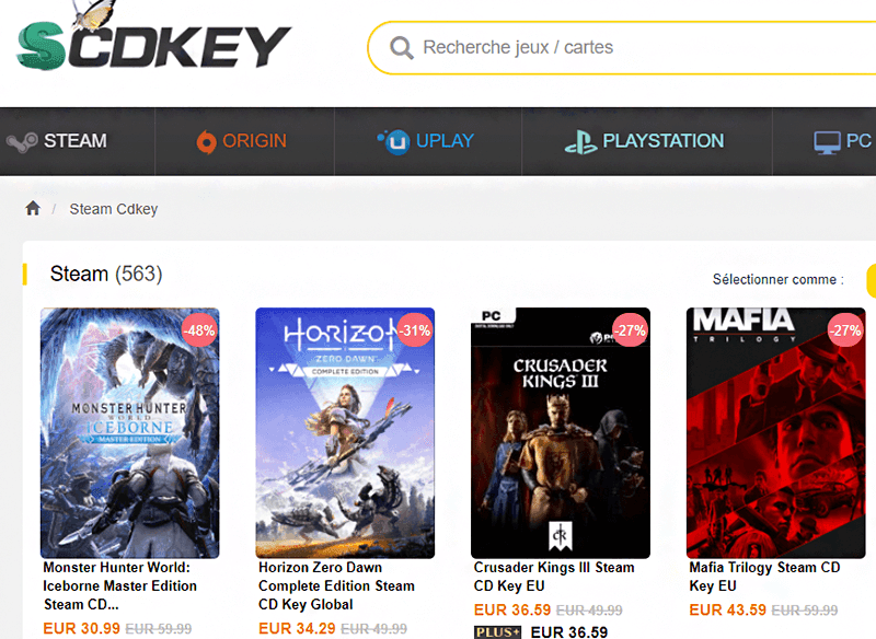 avis scdkey catalogue produits