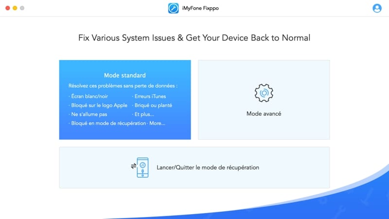 imyfone fixppo lancer mode recuperation avis