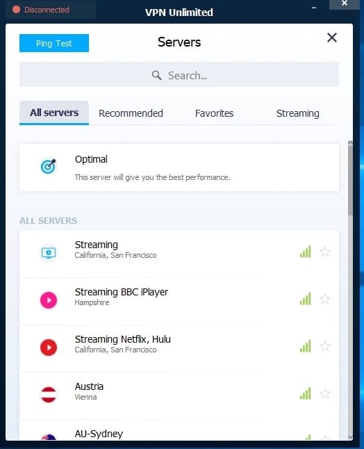 vpn unlimited liste serveurs avis